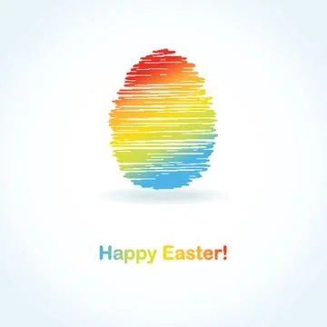 Easter card with two hand drawn eggs Stock Illustration