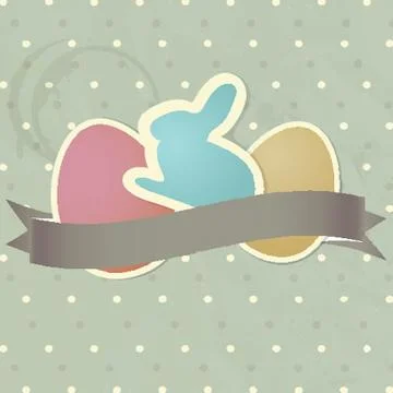 Easter card with two hand drawn eggs Stock Illustration