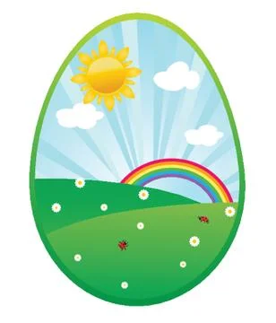 Easter card with two hand drawn eggs Stock Illustration