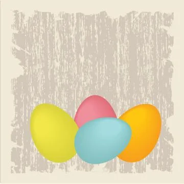 Easter card with two hand drawn eggs Stock Illustration