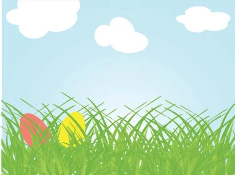 Easter card with two hand drawn eggs Stock Illustration