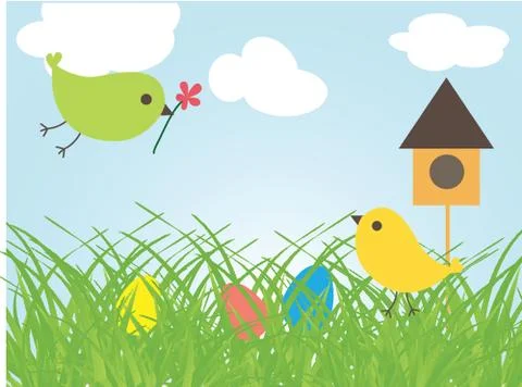 Easter card with two hand drawn eggs Stock-Illustration