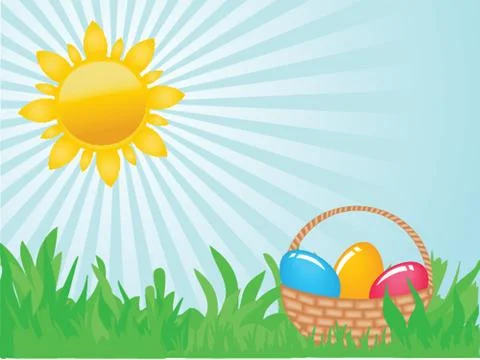 Easter card with two hand drawn eggs Stock Illustration