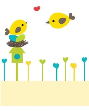 Easter card with two hand drawn eggs Stock Illustration