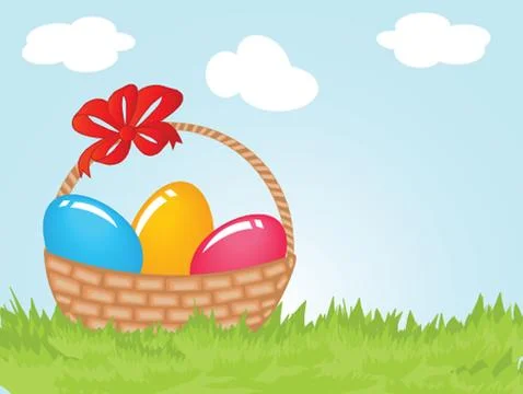 Easter card with two hand drawn eggs Stock Illustration