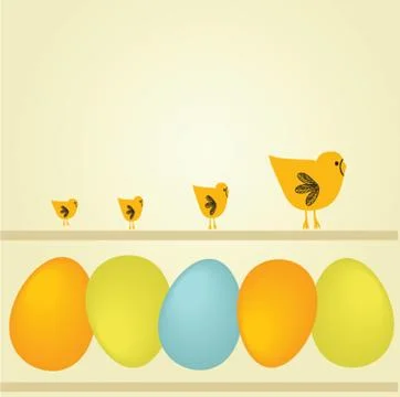 Easter card with two hand drawn eggs Stock Illustration