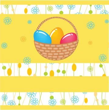 Easter card with two hand drawn eggs Stock-Illustration