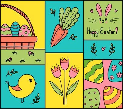Easter card vector illustration. Illustrazione stock