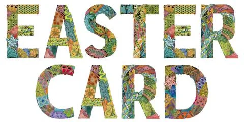 Easter card. Vector zentangle object for decoration Ilustração Stock