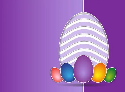 Easter card violet background Stock Illustration