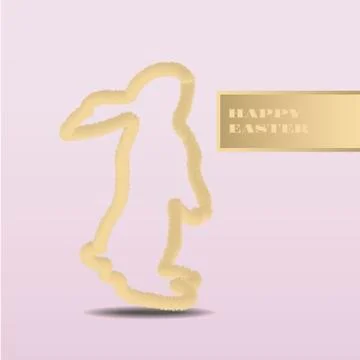 Easter cards with rabbit bunny silhouettes in soft pastel colors. Retro backg Stock Illustration