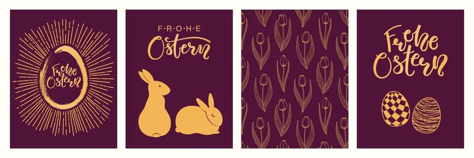 Easter cards set Stock Illustration