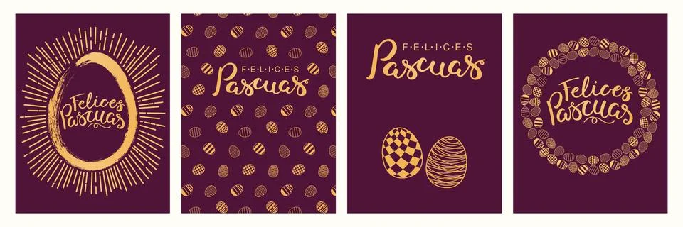 Easter cards set Stock Illustration