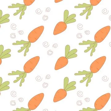 Easter carrot flower hunting pattern Vector design Stock Illustration