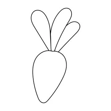 Easter carrot vegetable food colored line doodle Stock Illustration