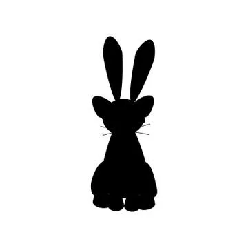 Easter cat silhouette Stock Illustration