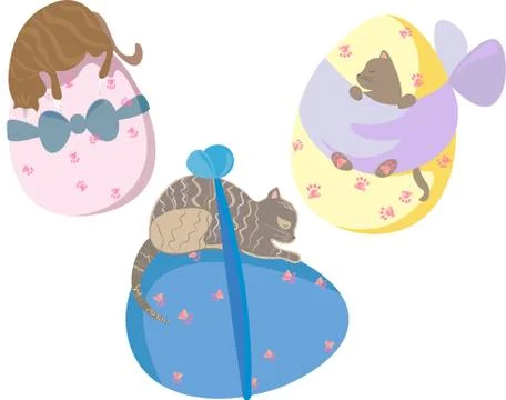 Easter cats Stock Illustration