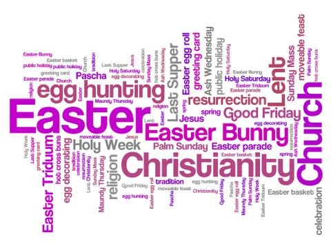 Easter celebration concepts word cloud illustration. Word collage concept. Stock Illustration