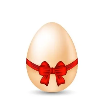 Easter celebration egg wrapping red bow Stock Illustration