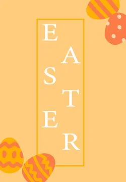 Easter celebration poster with colorful patterned eggs on pastel background Stock Illustration