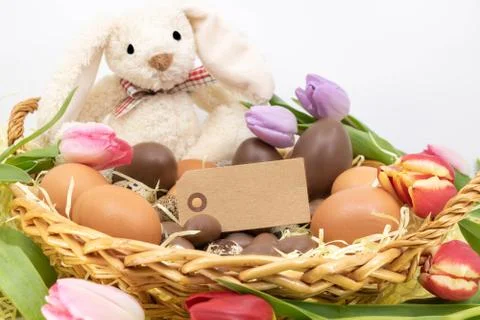 Easter Celebrations with Easter Bunny and Chocolate Egg Tour Stock Photos