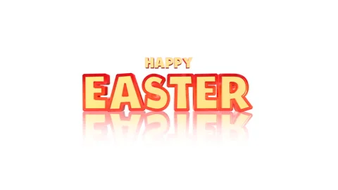 Easter cheer vibrant Happy Easter illustration on a white background Video stock 258732562