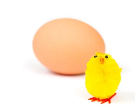 Easter chick and egg isolated Foto stock
