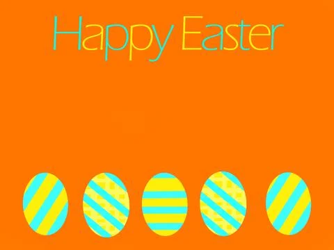 Easter chick eggs on orange background Stock Illustration