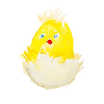 Easter chick hatching isolated Illustrazione stock
