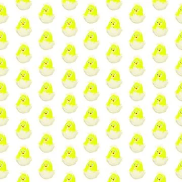 Easter chick hatching pattern isolated Illustrazione stock