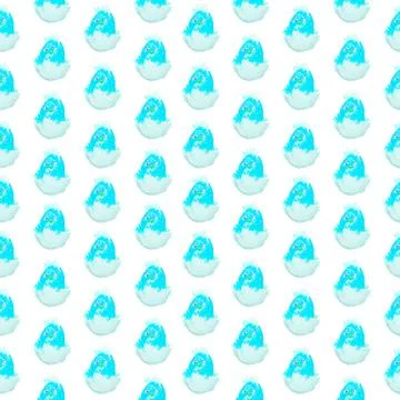 Easter chick hatching pattern isolated Stock Illustration