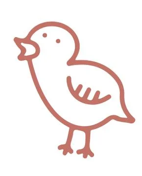 Easter chicken in beige tones. Isolate for the holiday of Easter. Stock Illustration