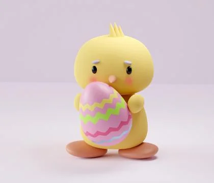 Easter chicken with colored easter egg Stock Illustration