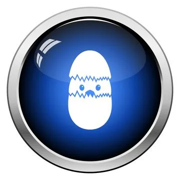 Easter Chicken In Egg Icon Stock Illustration