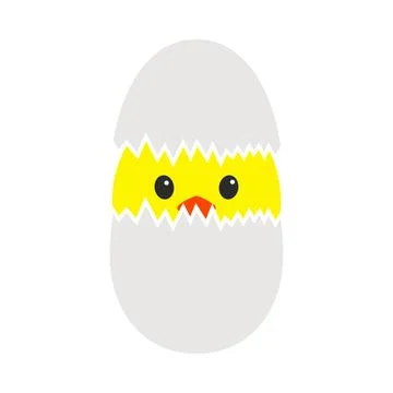 Easter Chicken In Egg Icon Stock Illustration