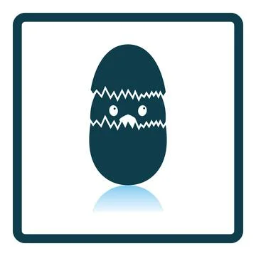 Easter Chicken In Egg Icon Stock Illustration