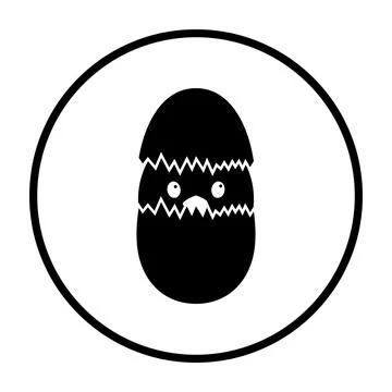 Easter Chicken In Egg Icon 스톡 일러스트