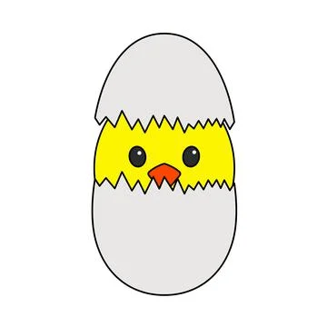 Easter Chicken In Egg Icon Stock Illustration