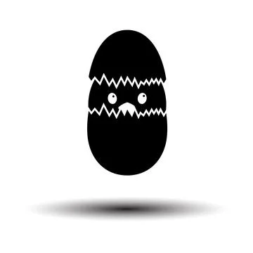 Easter Chicken In Egg Icon Stock Illustration