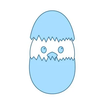 Easter Chicken In Egg Icon Stock Illustration