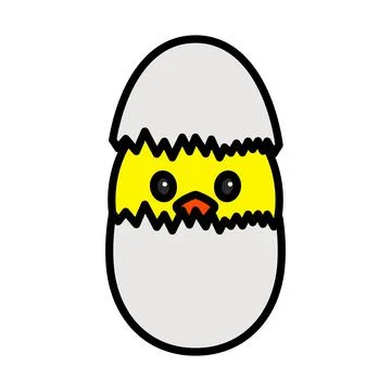 Easter Chicken In Egg Icon Stock Illustration