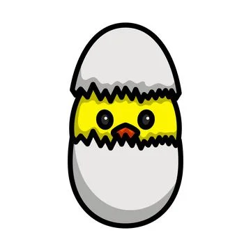 Easter Chicken In Egg Icon Stock Illustration