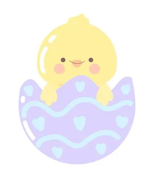 Easter chicken on egg 스톡 일러스트