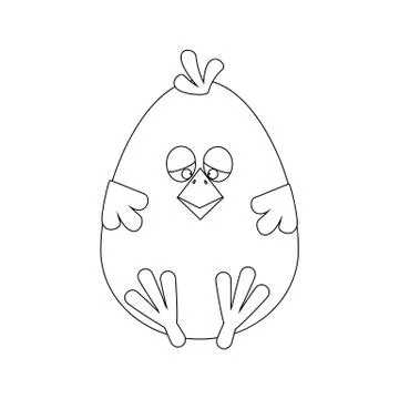 Easter chicken egg outline 스톡 일러스트