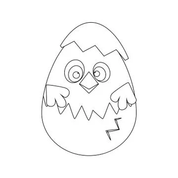 Easter chicken egg outline Stock Illustration