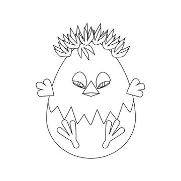 Easter chicken egg outline Illustrazione stock