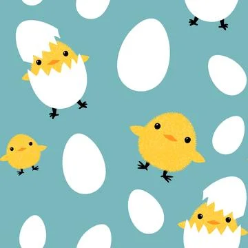 Easter chicken seamless birds pattern for wrapping paper and fabrics イラスト素材