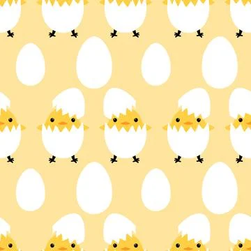 Easter chicken seamless birds pattern for wrapping paper and fabrics Stock Illustration