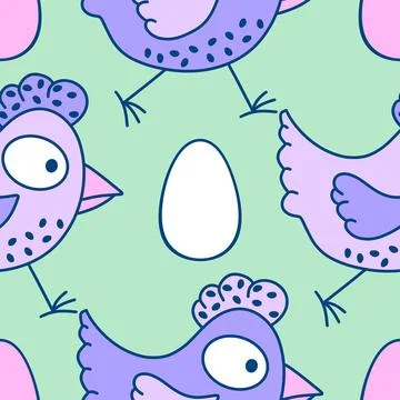 Easter chicken seamless birds pattern for wrapping paper and fabrics イラスト素材