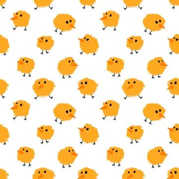 Easter chicken seamless birds pattern for wrapping paper and fabrics Stock Illustration